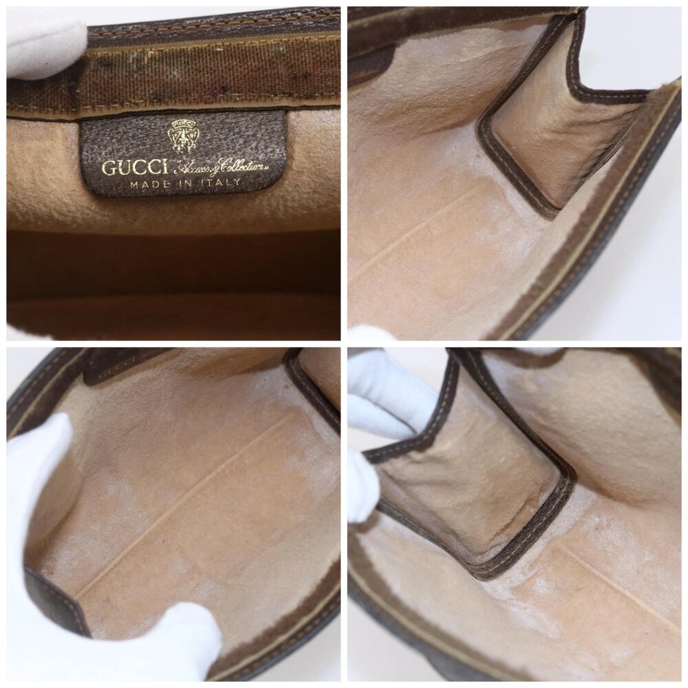 GUCCI GG Supreme Web Sherry Line Bag PVC Beige Gold 41 014 2125 23 Auth BA7795 - Picture 15 of 16